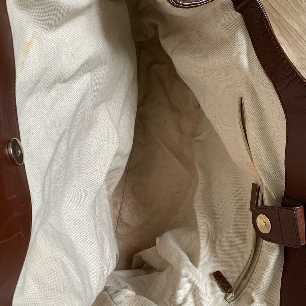 Authentic Gucci bag light beige with brown leather handles - Picture 3 of 8